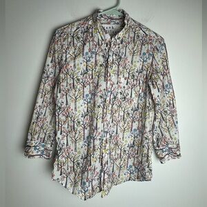 Frank & Eileen Button down shirt Floral tree print cotton Small